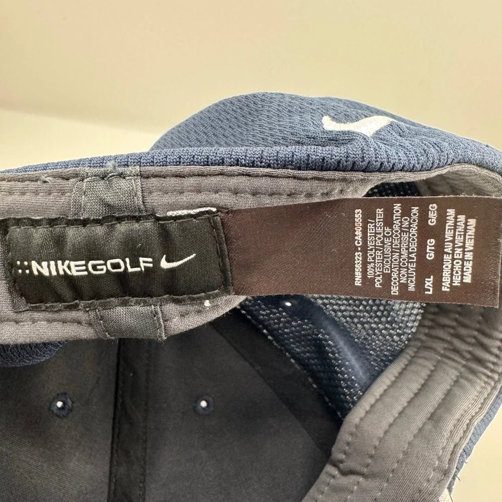 Nike Golf Mercedes-Benz Hat Mens L/XL Navy Blue Excellent Embroidered Mesh Cap